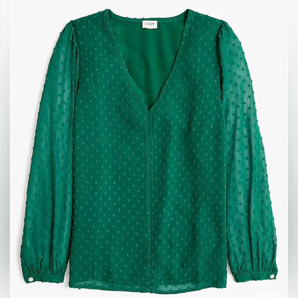 J.Crew Clip-dot V-neck top
